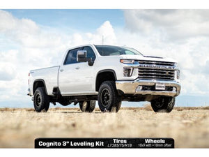 Cognito 3-Inch Elite Leveling Kit With Elka 2.5 Reservoir Shocks For 20-24 Silverado/Sierra 2500/3500 2WD/4WD Trucks