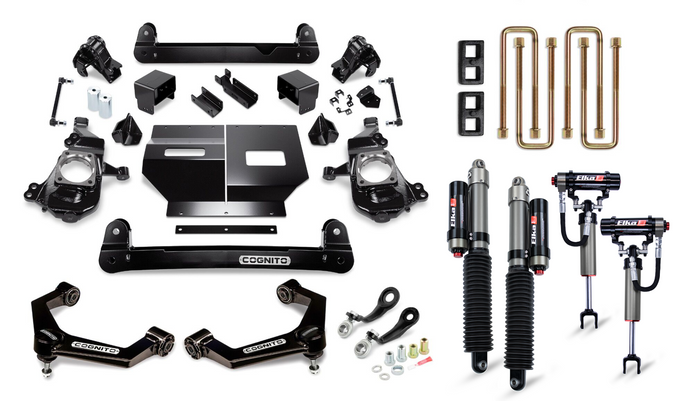 Cognito 4-Inch Elite Lift Kit With Elka 2.5 Reservoir Shocks For 20-24 Silverado/Sierra 2500/3500 2WD/4WD