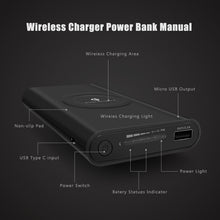 Load image into Gallery viewer, Wireless Charging Battery Pack 10,000 mAh
