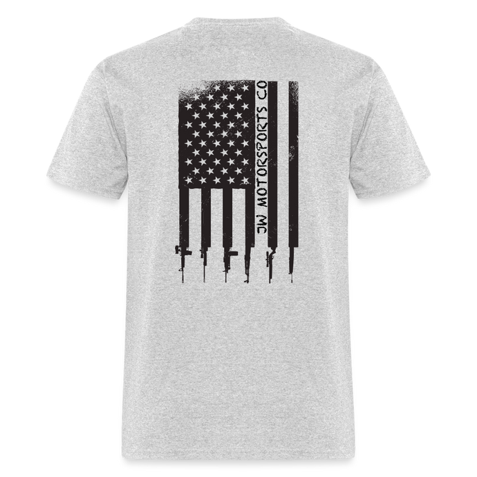 USA Flag W/ Rifles - heather gray