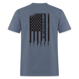 USA Flag W/ Rifles - denim